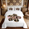 thumbnail image 2 of Manfei Vintage Leopard Print Full Size Comforter Sets 3-Piece,Abstract Flower Bedding Comforter Set,1 Comforter and 2 Pillowcases,Reversible, 2 of 6