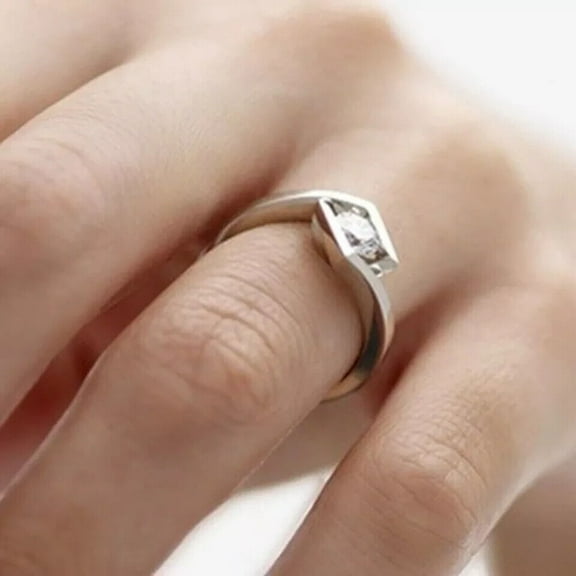 Round 0.50 Ct IGI Certified Lab Grown Diamond Solid 14K White Gold Band Ring