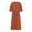 Orange A, variant on Zpanxa Women's Midi V Neck Dress with Pockets Short Sleeve Jacquard Fabric Tie Waist Casual Summer Dress
