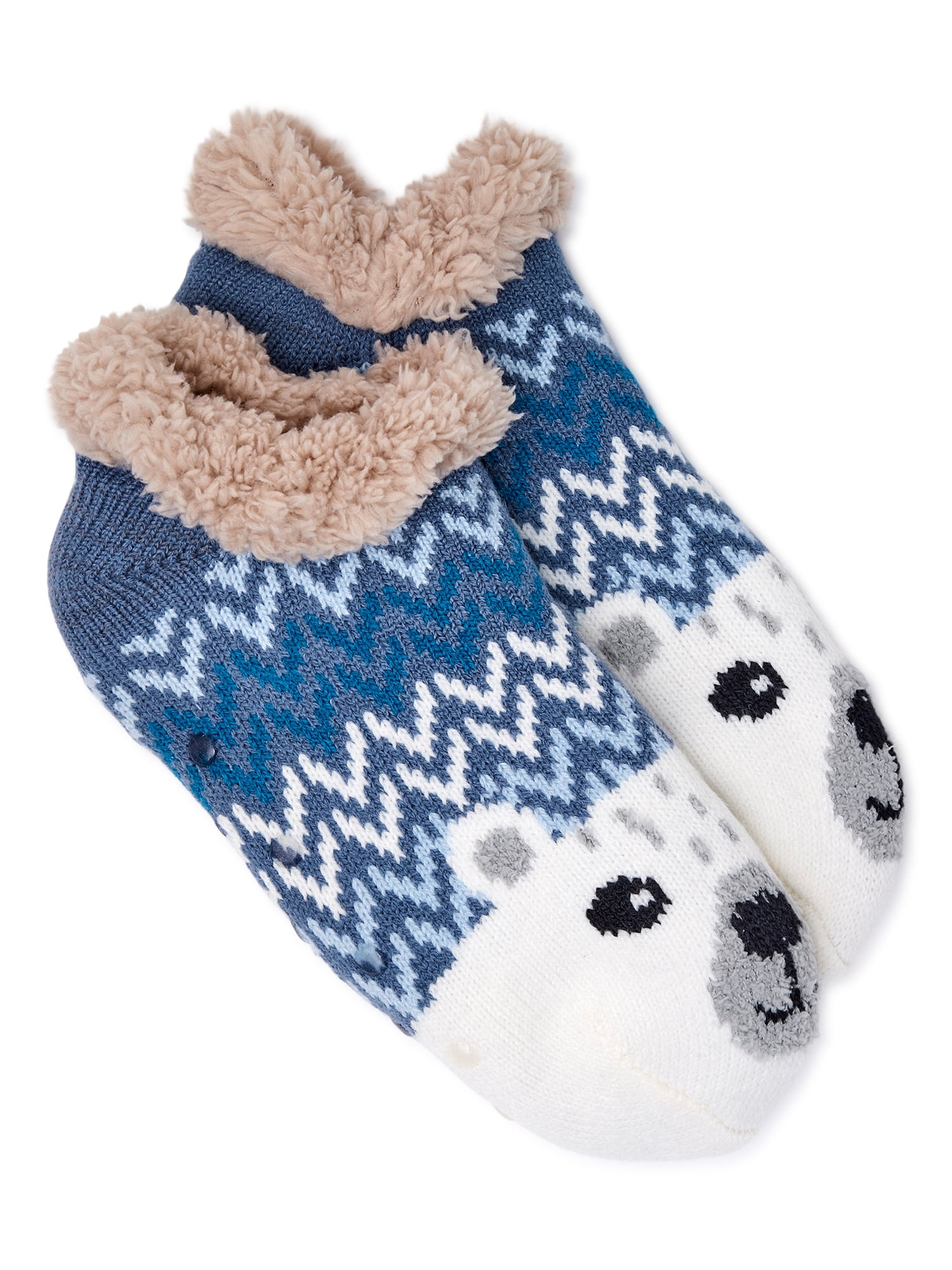 Joyspun Women's Knit Critter Slipper Socks, 1-Pack, Size 4-10