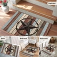 thumbnail image 6 of Farmhouse Star Washable Small Entryway Area Rugs 2'x3', Country Stars Red Brown Beige Wood Grain Low Pile Throw Rug Non-Slip Sturdy Edge Binding Carpet for Front Door Floor Room Entry, 6 of 9