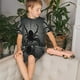 thumbnail image 4 of Fotbe Black Spiders Pijama Estampada de 2 Piezas para Niños – Ropa de Dormir de Manga Corta Cómoda para Niños y Niñas, Camiseta y Shorts de Algodón-Large, 4 of 6
