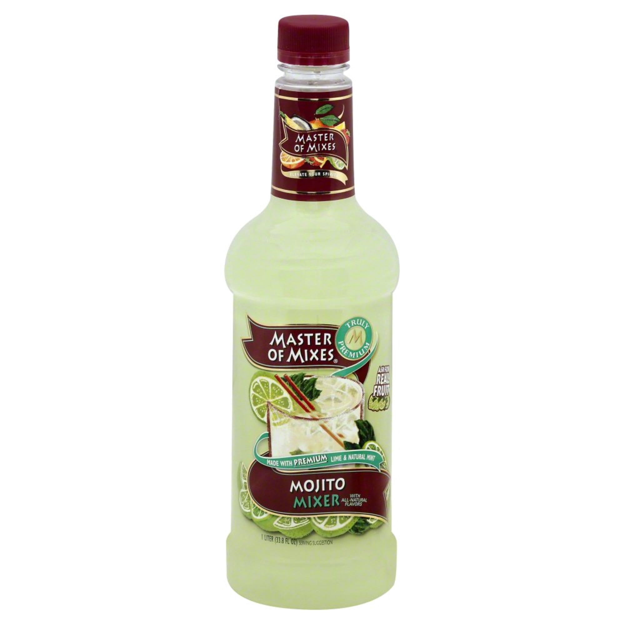 Master of Mixes Premium Mojito Cocktail Mix 1 Liter Glass Bottle