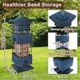 thumbnail image 4 of Bird Feeder Squirrel Proof,2.5LBS Metal Bird Seed Feeders for Outdoors Hanging,Wild Birds Feeders for Finch Cardinal Blue Jay Outside (Blue), 4 of 8