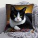 thumbnail image 4 of Uuiauoio Cat Pillow Covers 18x18, Cats Lovers Lady Gifts, Cat Gifts for Mom Mother's Day, Cats Decorative Pillow Covers for Home Bedroom Living Room Office Decor, 4 of 6