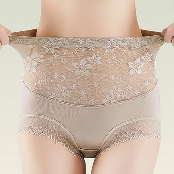 Women Underwear Seamless Lace Underwear for Women Full Cover High Waisted Breathable Panties Comfy Butt Lifting Panties Lightweight Seamless Shapewear Briefs Seamless Underwear for Women Coffee M