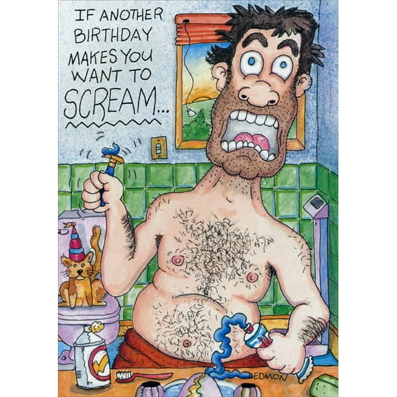 Oatmeal Studios Want To Scream Funny / Humorous Birthday Card