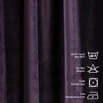 thumbnail image 3 of 3S Brother's Solid Luxury Matte Velvet Soft Curtains Set of 2 Panels Hanging Back Tap & Rod Pocket Home Décor Bedroom Kitchen Office Windows Room Darkering ( Eggplant-52"x108"), 3 of 6