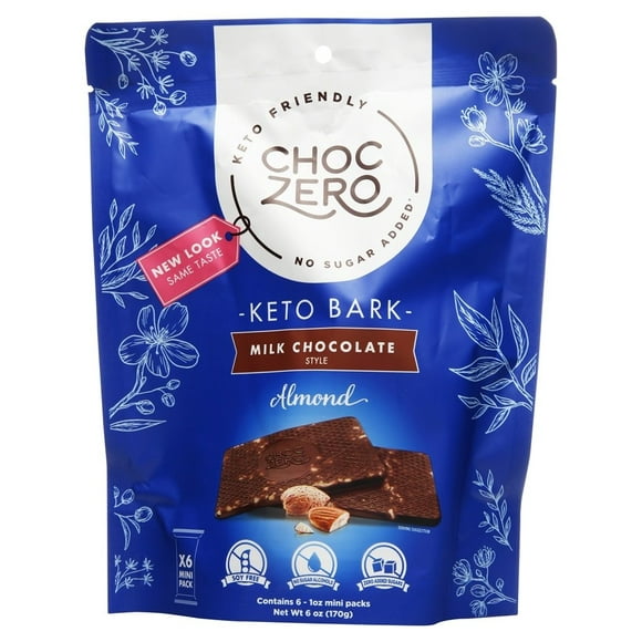 ChocZero - Milk Chocolate Style Keto Bark Sugar Free Almond - 6 oz.