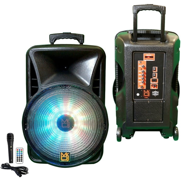 MR DJ DJ18BAT  18" Portable Trolley PA DJ Active Powered Bluetooth TWS Speaker 5000 Watts LCD/MP3/USB/micro SD