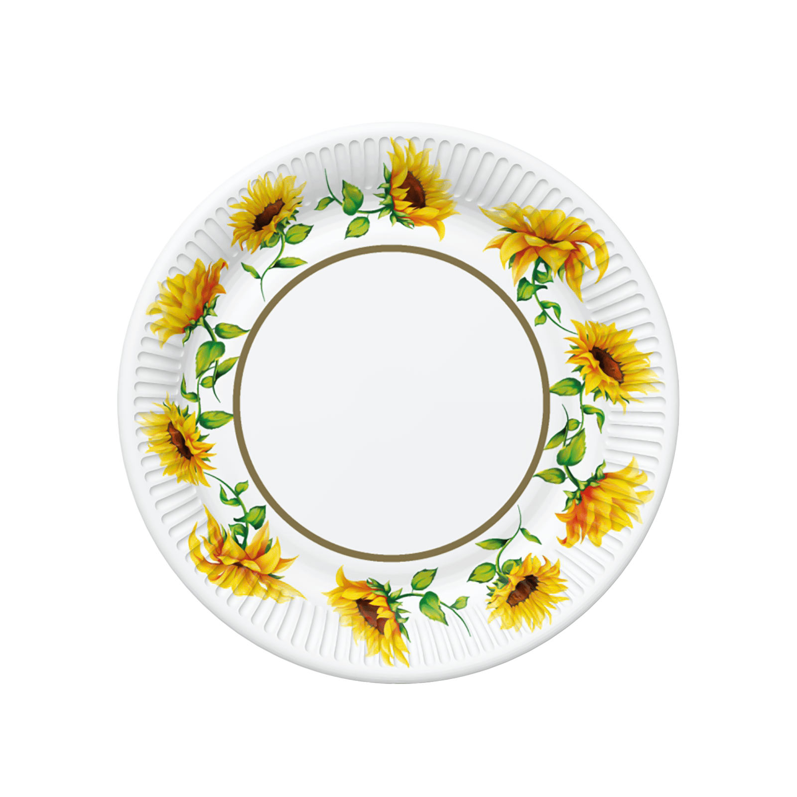 Sunflower Paper Plates Dinner SUMMER MADNESS 24pcs , Sunflower Dinner