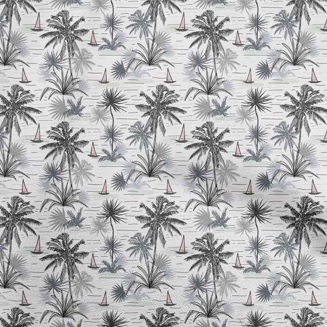 oneOone Georgette Viscose Gray Fabric Sea Life Pattern Fabric For Sewing Printed Craft Fabric By The Yard 42 Inch Wide