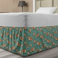 thumbnail image 1 of Nursery Bed Skirt, Childish Cartoon of Forest Animals Sitting Woodland Creatures, Elastic Bedskirt Dust Ruffle Wrap Around for Bedding Decor, 4 Sizes, Burnt Sienna and Laurel Green, by Ambesonne, 1 of 2