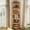 Rustic Natural, variant on Tribesigns Narrow Corner Bookshelf, 6 Tiers Tall Skinny Corner Shelf Display Shelf with Hollow Design for Living Room, Nature