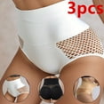 thumbnail image 5 of Women's 3-Pack Seamless High-Waisted Tummy Control Panties - Hollow Honeycomb Shaping Underwear, Summer Breathable Butt-Lifting Lace Layering Pants, Plus Size High Elastic Comfort Underwear, 5 of 9