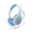 thumbnail image 3 of Gaming Headphones, Hwkond Bluetooth 5.3 Wireless Headphones Cool Light Effect HD Call Active Noise Reduction HIFI Sound Quality Long Range Bluetooth Headphones,Sky Blue, 3 of 8