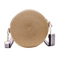 thumbnail image 1 of Pink Bolso de hombro tipo bandolera con tejido de paja pequeño para mujer y niña, bolso de compras tejido, 1 of 4