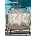 thumbnail image 3 of Outdoor Pillows Waterproof, Light Brown Coastal Throw Pillows with Inserts Included, Beach Starfish Nautical Coral Shell Summer Indoor Outdoor Decorative Lumbar Pillow for Bed/Couch 16"x16", 2Pcs, 3 of 8