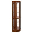 thumbnail image 6 of Miniyam 6 Shelf Corner Curio Display Cabinet with Lights, Glass Doors, Oak, 6 of 6