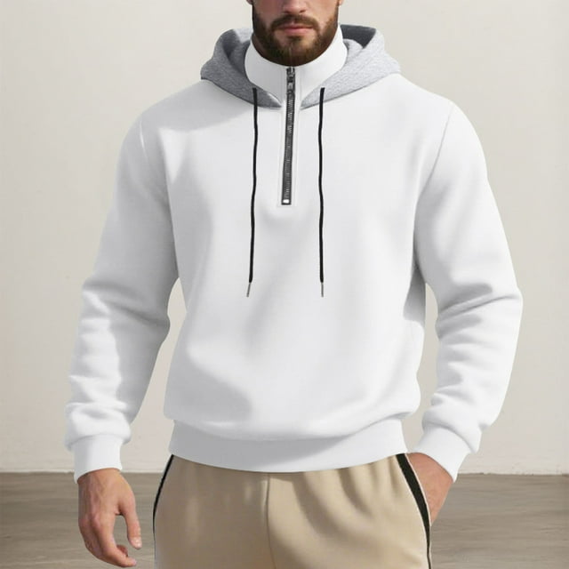 WILLBEST Sudadera con Capucha Pesada con Cremallera y Cuello Alto, Sudadera Cómoda para Uso Informal y Actividades Al Aire Libre. XXXGrande