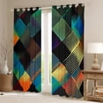 thumbnail image 2 of 38''Wx45''L Curtains For Men & Women - Luxurious Diamond Geometric & Grid Plaid Design | Colorful Checkered & Abstract 30%-50% Blackout Curtains | Modern Geometry Diamond Striped Window Curtains, 2 of 5