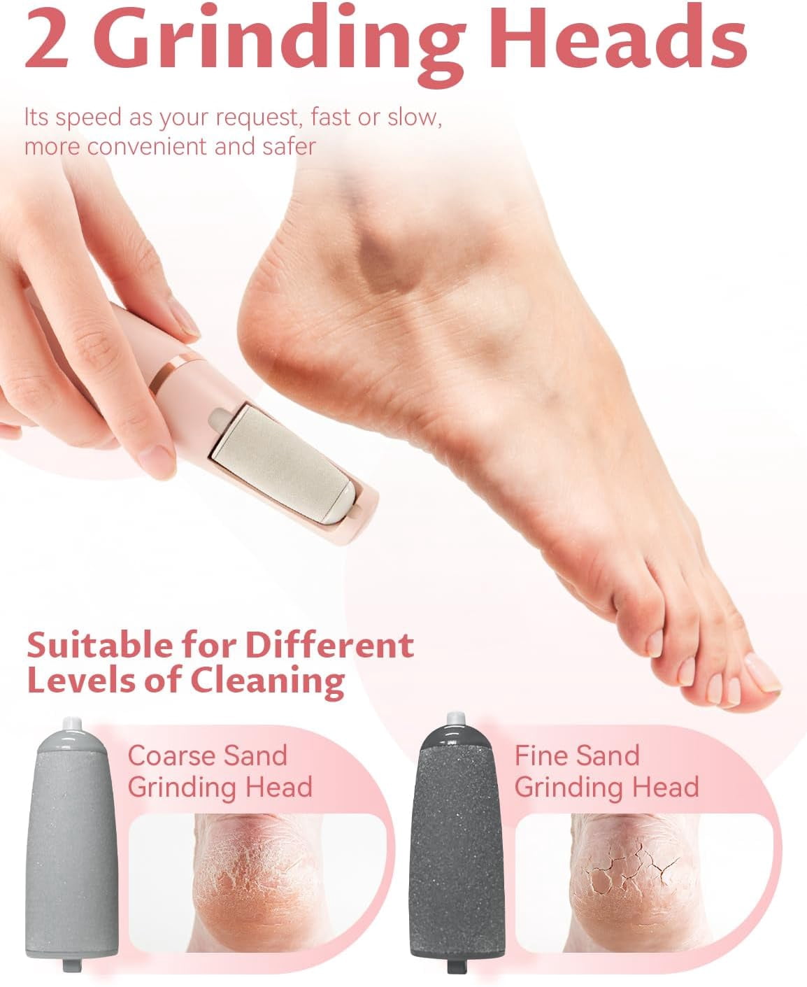 Ron Foot Callus Remover Electric: Rechargeable — Powerful Dead Skin Remover — Anti-Slip | Foot Care / Shower for Gentlemen & Ladies & Seniors