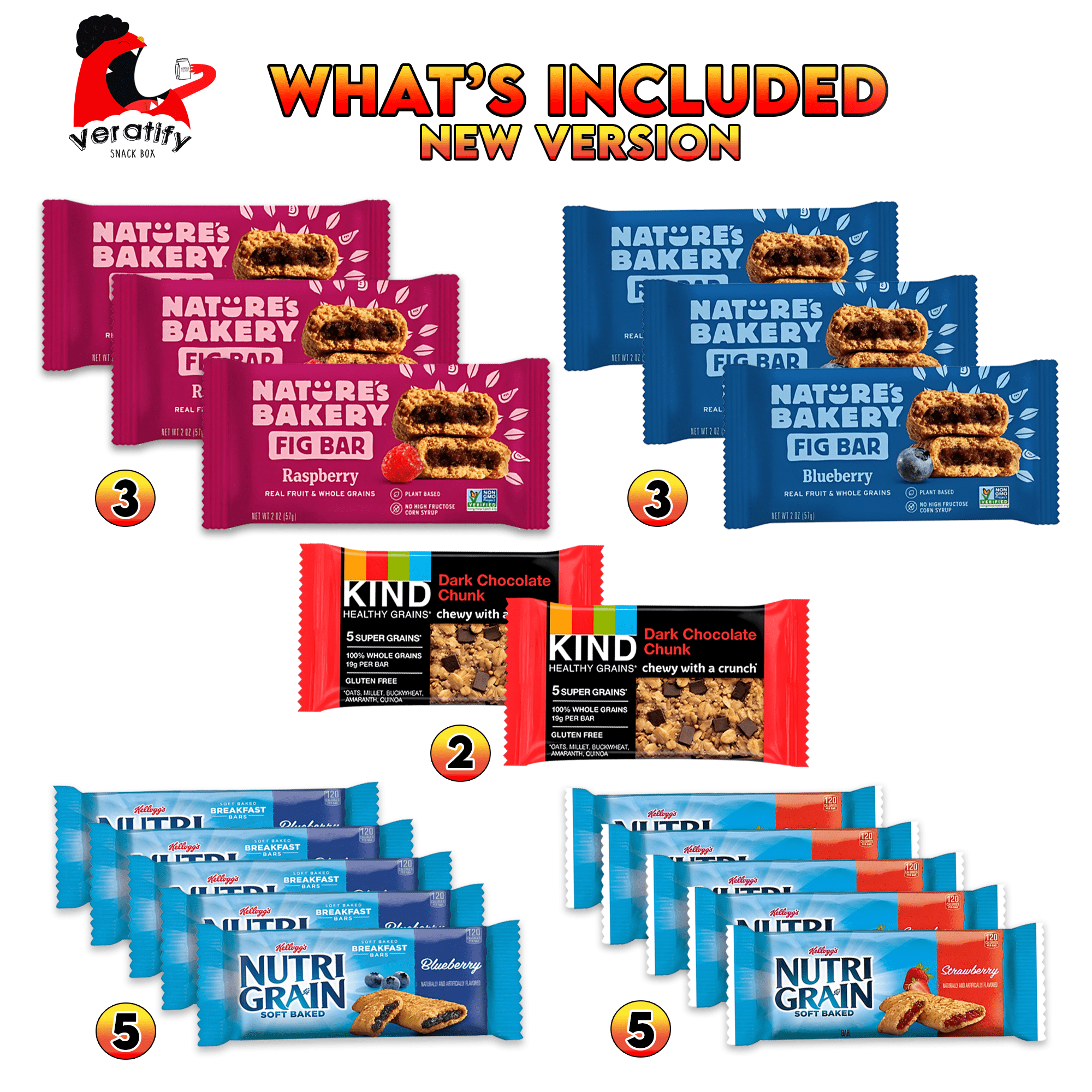 Healthy Mixed Snack Box & Snacks Gift Variety Pack – Arrangement for Grab and go, work, office or Home – Granola Bars, Care Package (66 Count)