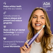 AquaSonic Vibe Electric Toothbrush Set - ADA Accepted, Rechargeable, 4 Modes, Travel Case, 8 Brush Heads - Satin Violet