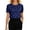 Dark Blue, variant on Wdgfv Womens Elegant Pearls Beaded Crew Neck Short Sleeve Blouse Solid Loose Fit Satin Slik Tops Fashion Summer Outfits