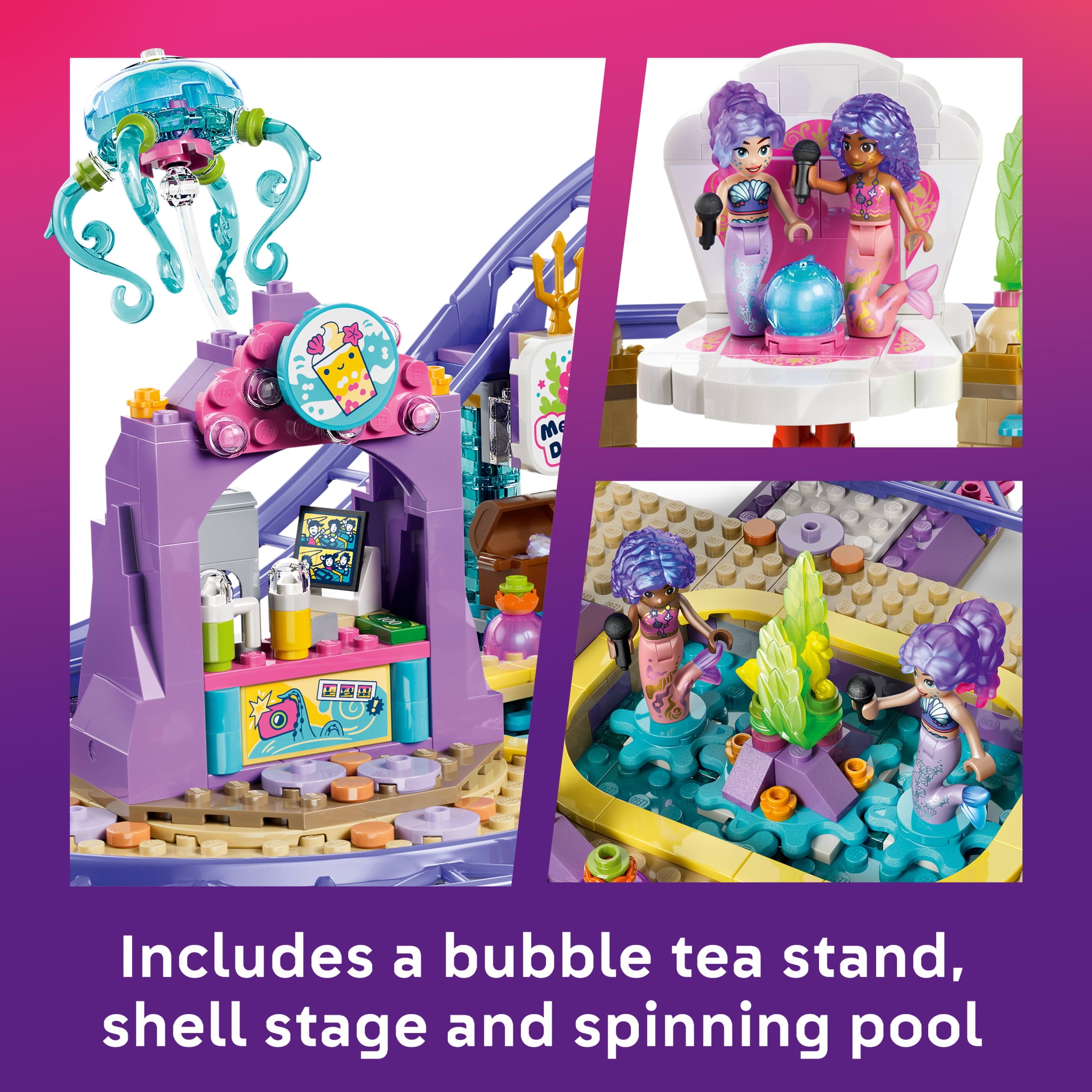 LEGO Friends Mermaid Roller Coaster Ride - Building Toy for Girls & Boys, Ages 8+ - Toy Figures & Playset for Kids - Includes 5 Minidolls - Gift for Birthdays - 42703