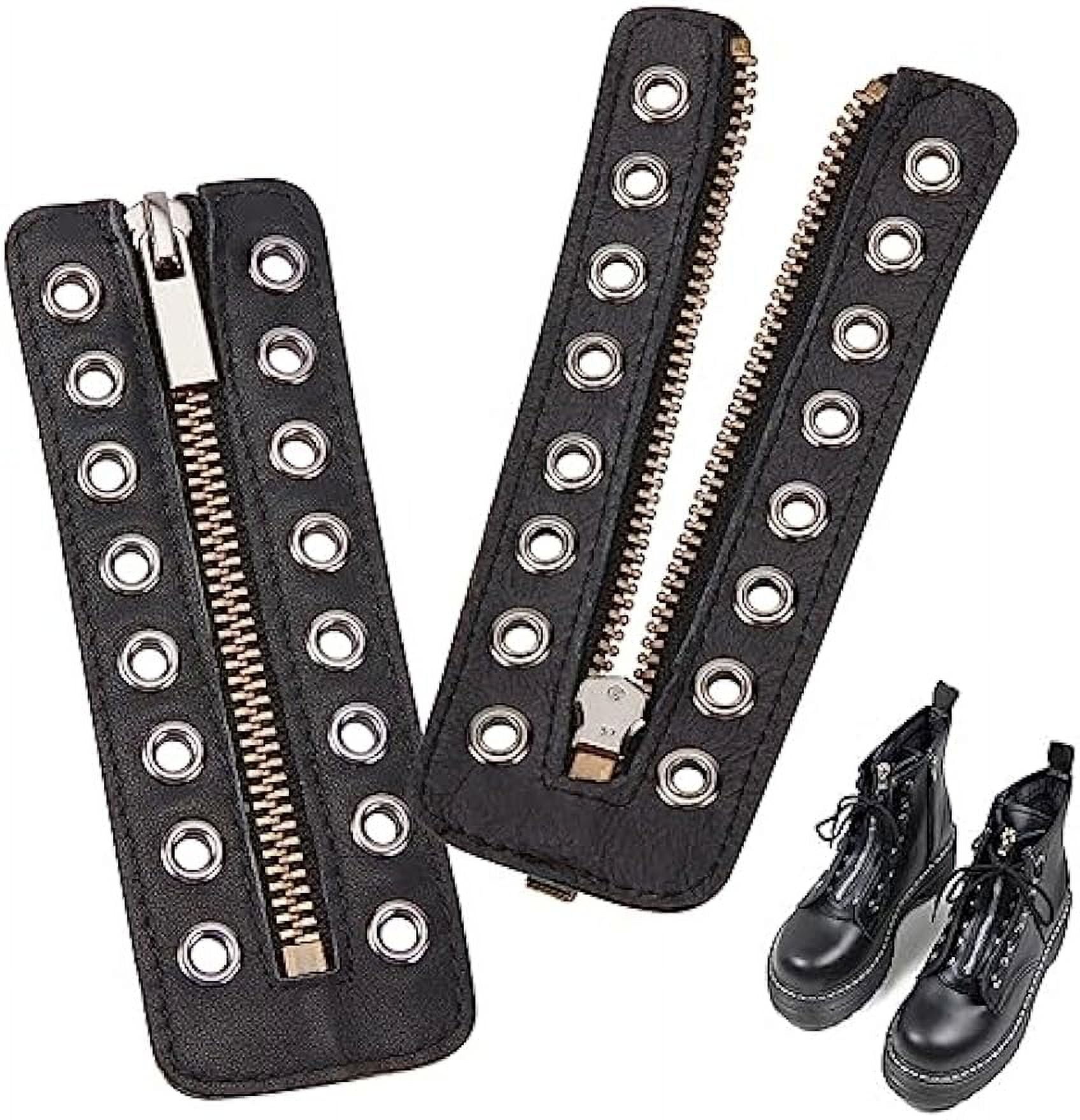 Leather Lace-in Boot Zipper Inserts 5.7x2inch No Tie Zipper