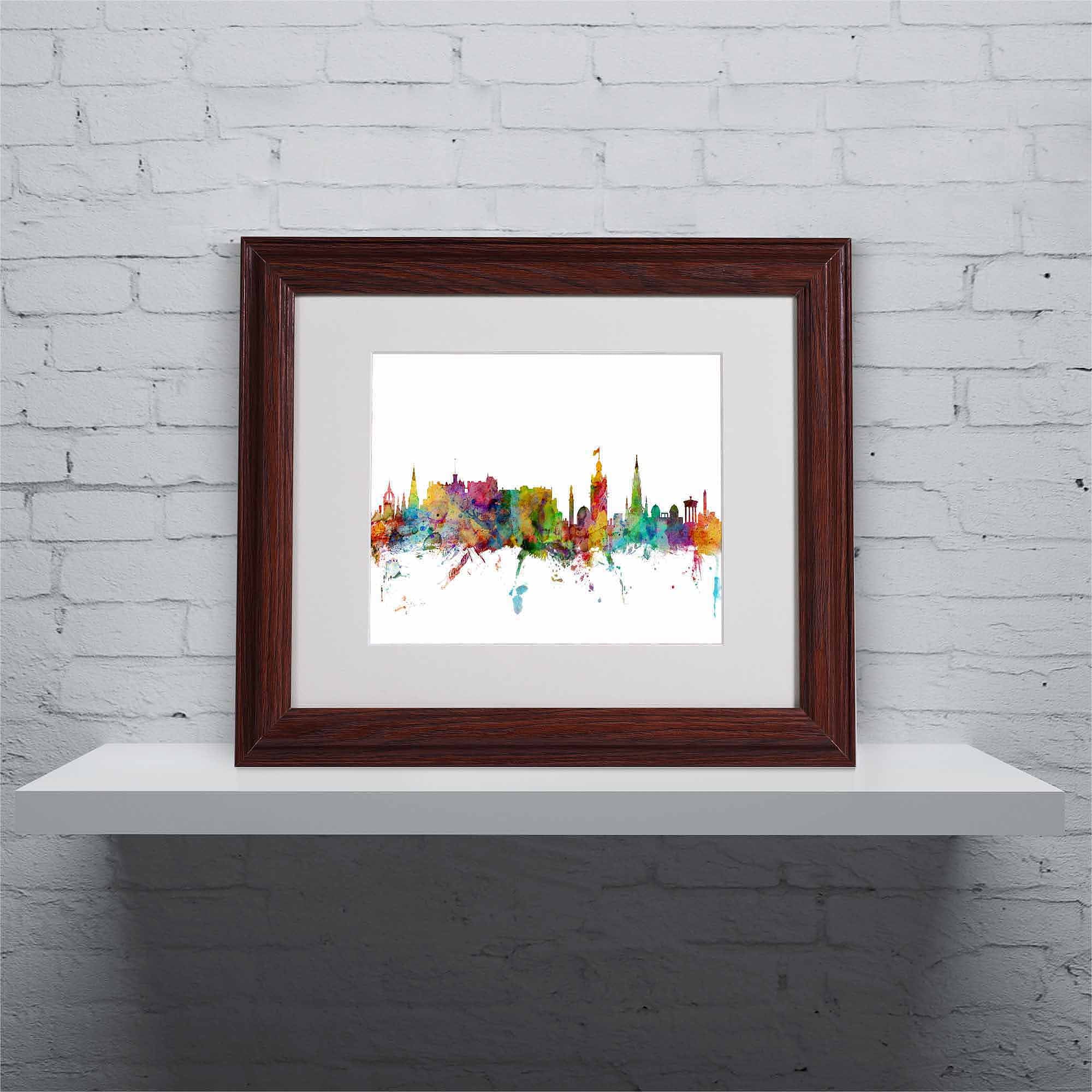 Trademark Fine Art "Edinburgh Scotland Skyline" Canvas Art by Michael Tompsett, Wood Frame