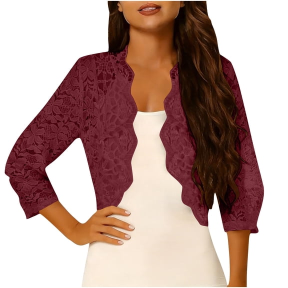 Neewe Women's Bolero Shrug Long Sleeve Cropped Cardigan Knit Sweaters Open Front Casual Elegant Jacket for Dresses