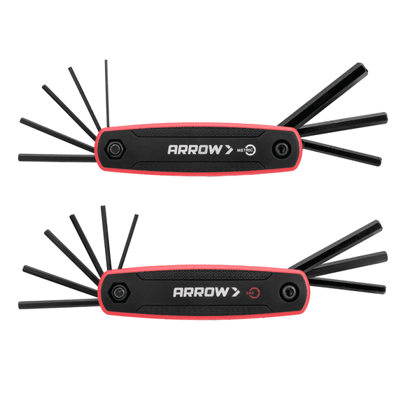 Arrow Folding Hex Key with Universal Measurements - 8 Piece Set