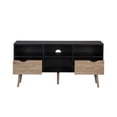 thumbnail image 3 of Mueble de TV Rack Top Living Centro de Entretenimiento Estilo Nórdico Negro y Café, 3 of 9