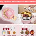 thumbnail image 4 of FAMKIT 1.8L Electric Cooking Pot, 2 Power Electric Hot Pot with Steamer, Portable Multifunctional Non-Stick Pan, Mini Hot Pot Noodles Travel Cooker for Dorm, Home, Apartments, Hotel, Pink, 4 of 12
