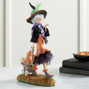 Halloween Witch Statue Hand-Painted Resin Crafts Creative Desktop Ornament For Home Living Room Bedroom Decoration