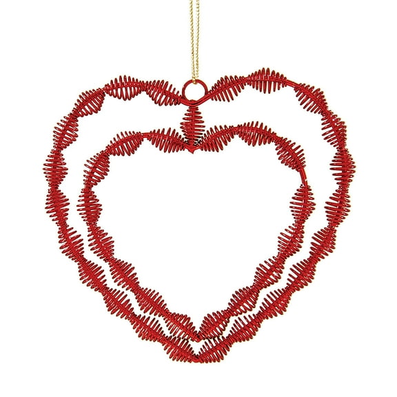 Red Twisted Double Hearts Valentine's Day Collectible Wall Hanging Ornament 4" x 5"