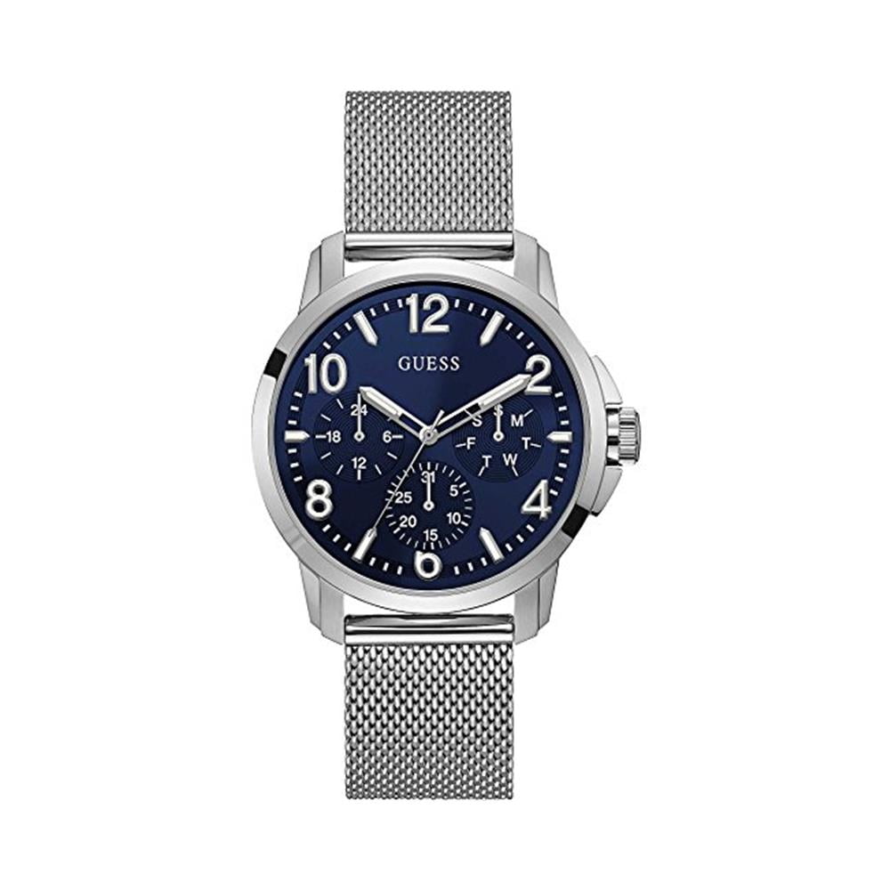 Amazon.com: Guess Silver Dial Blue Fabric Strap Men's Watch W0795G1 :  Clothing, Shoes & Jewelry