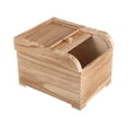 thumbnail image 3 of Contenedor de almacenamiento de arroz con tapa deslizante Dispensador de arroz Contenedores de cereales de madera Marrón claro, 3 of 9