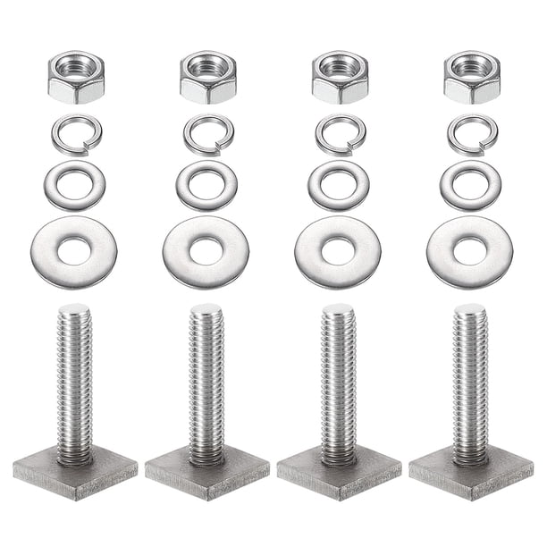 Uxcell T Slot Bolts M8 x 35mm Tornillos de cabeza cuadrada T para portaequipajes 4 Set