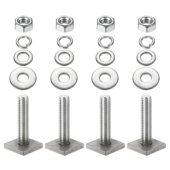 Uxcell T Slot Bolts M8 x 35mm Square Head T Bolts for Roof Rack 4 Set