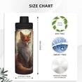 thumbnail image 3 of Picia Mystic Fox With Halo Pattern Water Bottle 18 oz Stainless Steel Insulated Bottles With Handle Leak Proof Gym Sport Water Jug BPA-free insulated kettle For Men Women Adults, 3 of 7
