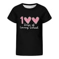 thumbnail image 3 of Kiijoy 100 Days Of School T-Shirt for Girls Letter Cute Short Sleeve T Shirt, Sizes 2-3, 3 of 3