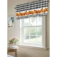 thumbnail image 6 of Maple Leaf Window Valances for Kitchen, Fall Pumpkin Vintage Farm Buffalo Plaid Rod Pocket Valances Windows Treatments Curtains for Living Room Bathroom Bedroom Decoration 54" x 18", 6 of 9