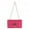 Rose Red, variant on Women Shoulder Bag Double-layer Foldable Envelope Shape Bohemian Style Chain Strap Straw Braided Buckle Lock Handbag Summer Beach Vacation Party