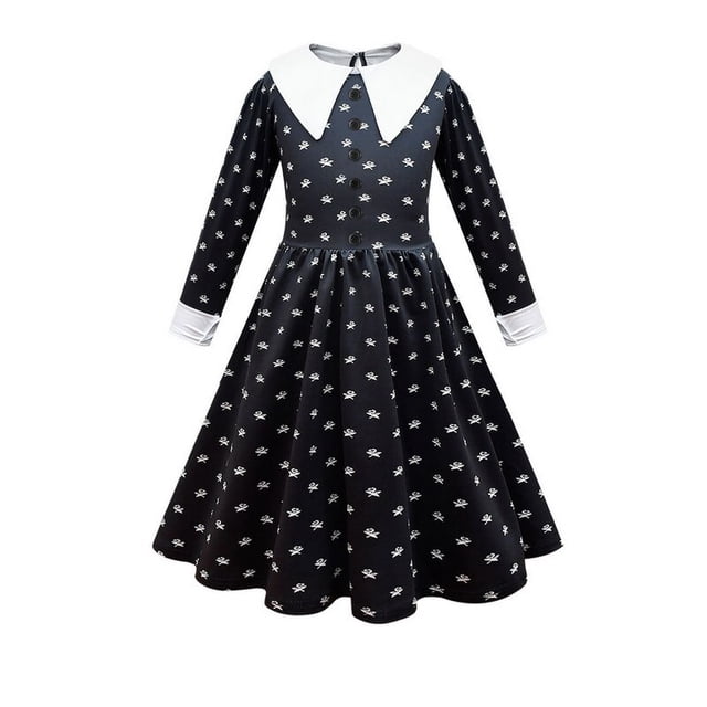 Disfraz de Halloween Wednesday Addams para niña, Vestidos para niña, Vestidos de fiesta de malla, disfraces de carnaval, trajes para niño de 110cm Gao Jinjia LED