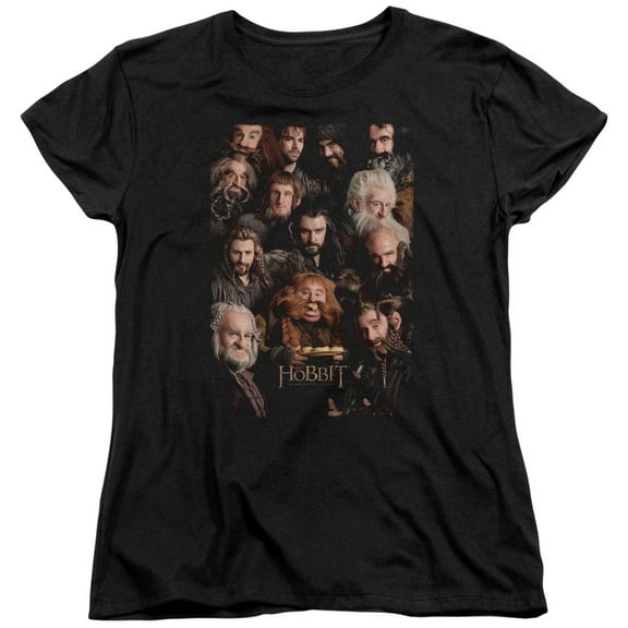 The Hobbit Dwarves Poster S/S Women's T-Shirt Black