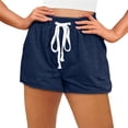 thumbnail image 1 of Qarigey Pantalones cortos Pantalones cortos de color sólido Pantalones de chándal Ropa de verano para vacaciones en la playa Prendas para la parte inferior del cuerpo Azul oscuro XL Qarigey AP010921-19, 1 of 5