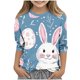 thumbnail image 2 of Blusas y camisas de cuello redondo y manga larga para niños, blusas/camisas de poliéster con estampado de corazones, mangas 3/4 y cuello redondo, elegantes e informales., 2 of 5